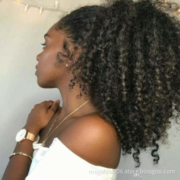 Hot Sale Indian Human Raw Virgin Hair Kinky Curly Drawstring Ponytail For Black Women